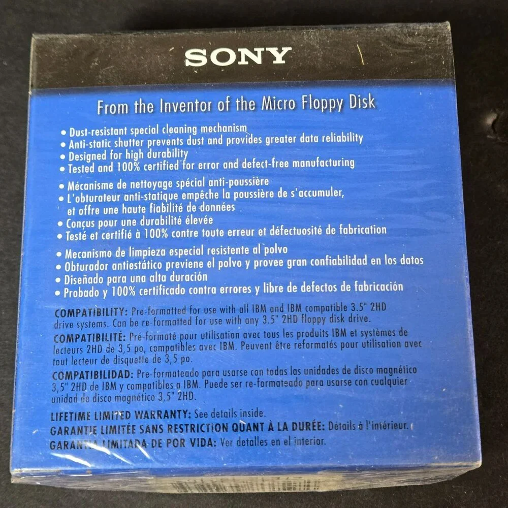 (Two Packs) Brand New & Sealed Sony 2HD 1.44 MB 3.5'' Diskettes Disks 10 Pack